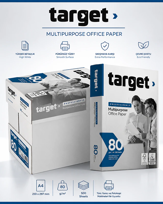 TARGET PROFESSIONAL MULTİ PORSE A4 80 gr Fotokopi Kağıdı · 500 Yaprak ürün görseli